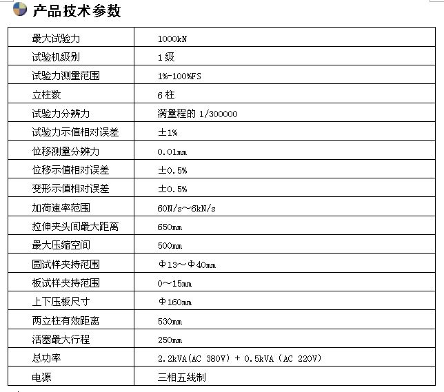 1000KN微機(jī)控制電液伺服萬能試驗機(jī)